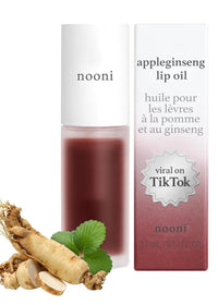 Thumbnail for NOONI Korean Vegan Lip Oil - Appleginseng | Lip Stain, Gift, Long-Lasting, Moisturizing, Plumping, Revitalizing for Dry Lips, Waterproof, No Peel Off, Mother's Day, 0.12 Fl Oz