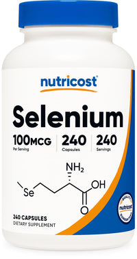 Thumbnail for Nutricost Selenium Supplement 100mcg, 240 Capsules, Vegetarian, Gluten Free & Non-GMO