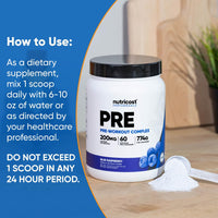 Thumbnail for Nutricost Pre-Workout Complex Powder (60 Servings, Blue Raspberry) - Pre-Workout Supplement with Beta-Alanine, Taurine & Amino Acids
