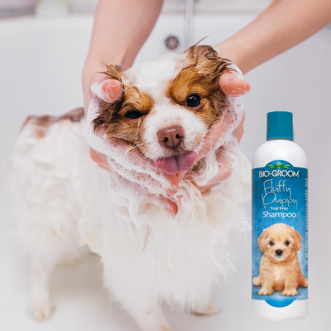 Bio-Groom Fluffy Puppy Tear-Free Shampoo – Dog Bathing Supplies, Puppy Shampoo, Cat & Dog Grooming Supplies for Sensitive Skin, Cruelty-Free, Made in USA, Tearless Dog Products – 12 fl oz 1-Pack