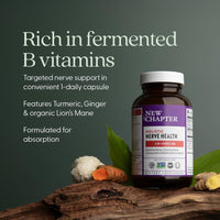 Thumbnail for New Chapter Nerve Health Supplement for 3-in-1 Support from Head to Toe - Vitamin B1 Generates Energy for Nerves, Vitamin B6 Enhances Healthy Transmission, Vitamin B12 Builds Insulation, 30ct