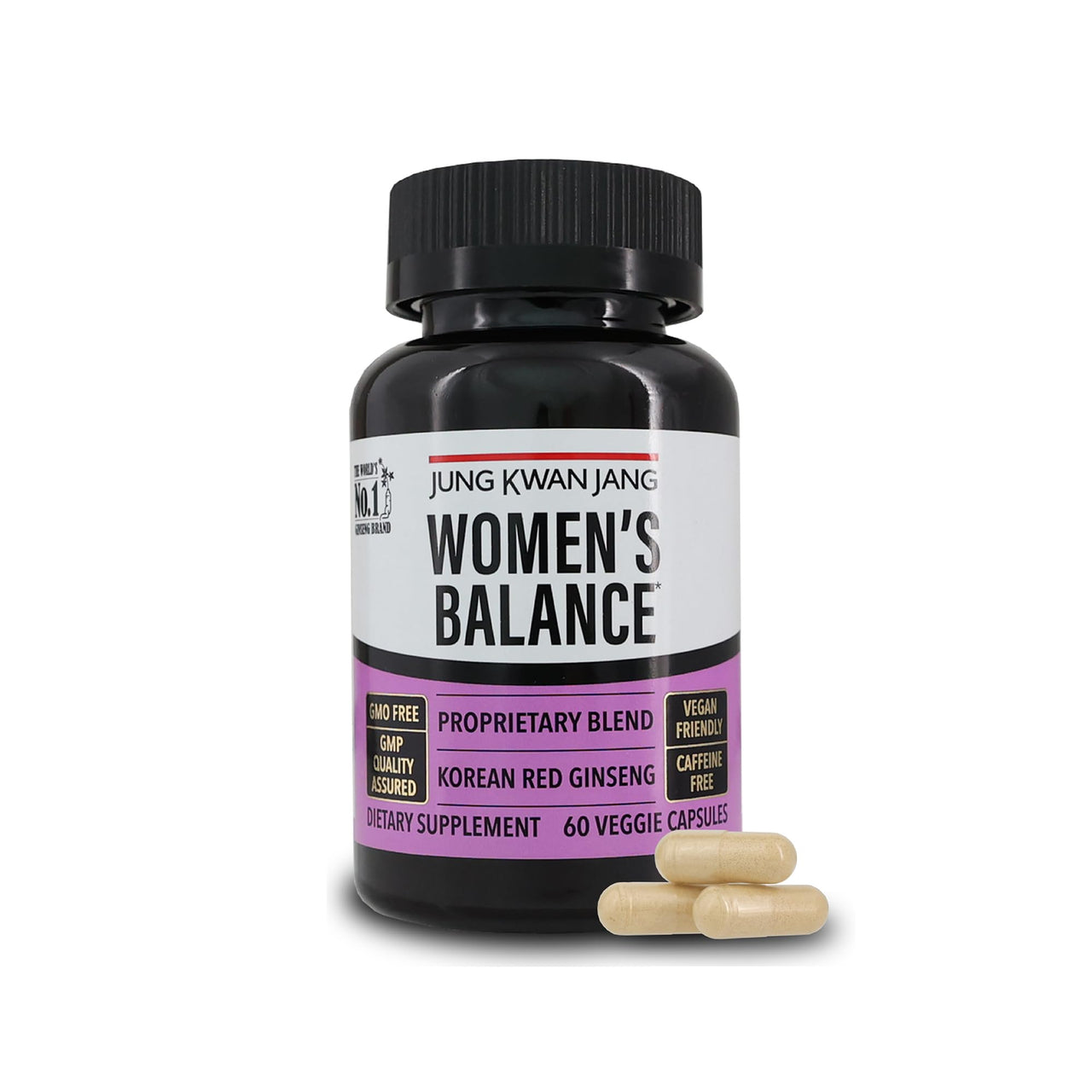 JUNG KWAN JANG Women's Balance with Korean Red Ginseng for Energy Level, Digestive System, and Cognitive Health Supplement, 60 Capsules
