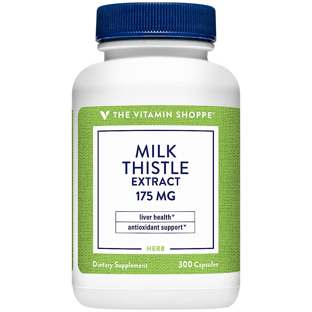 The Vitamin Shoppe Milk Thistle 175 MG - Liver Health Support, Detoxification & Antioxidant Protection (300 Capsules)