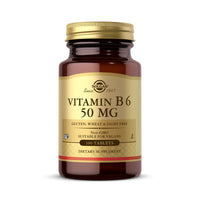 Thumbnail for Solgar Vitamin B6 50 mg - 100 Tablets - Non-GMO, Vegan, Gluten Free, Dairy Free, Kosher, Halal - 100 Servings