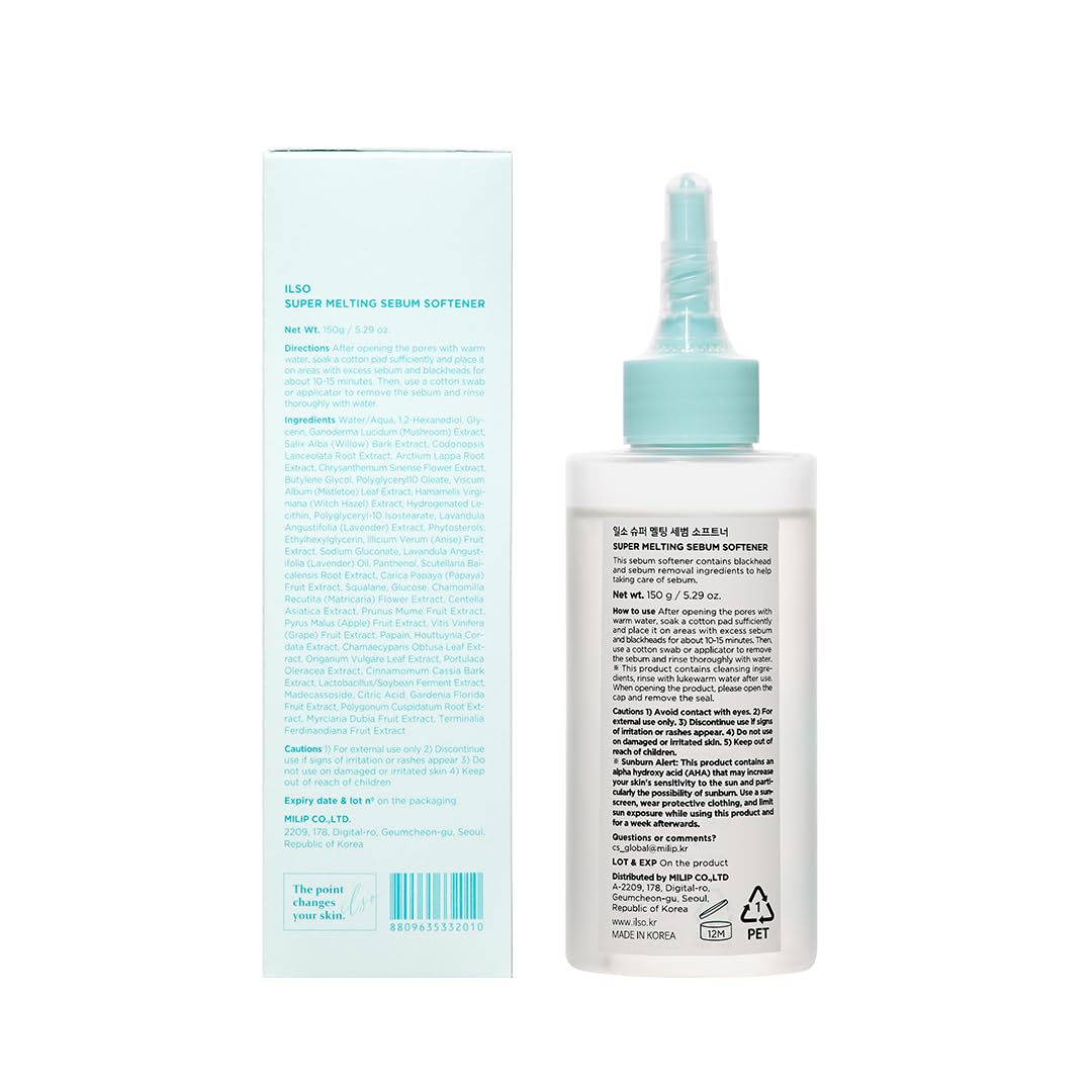 ILSO Super Melting Sebum Softener, Pore Cleansing Solution, Melts Away Blackheads & Sebum, Korean Skincare
