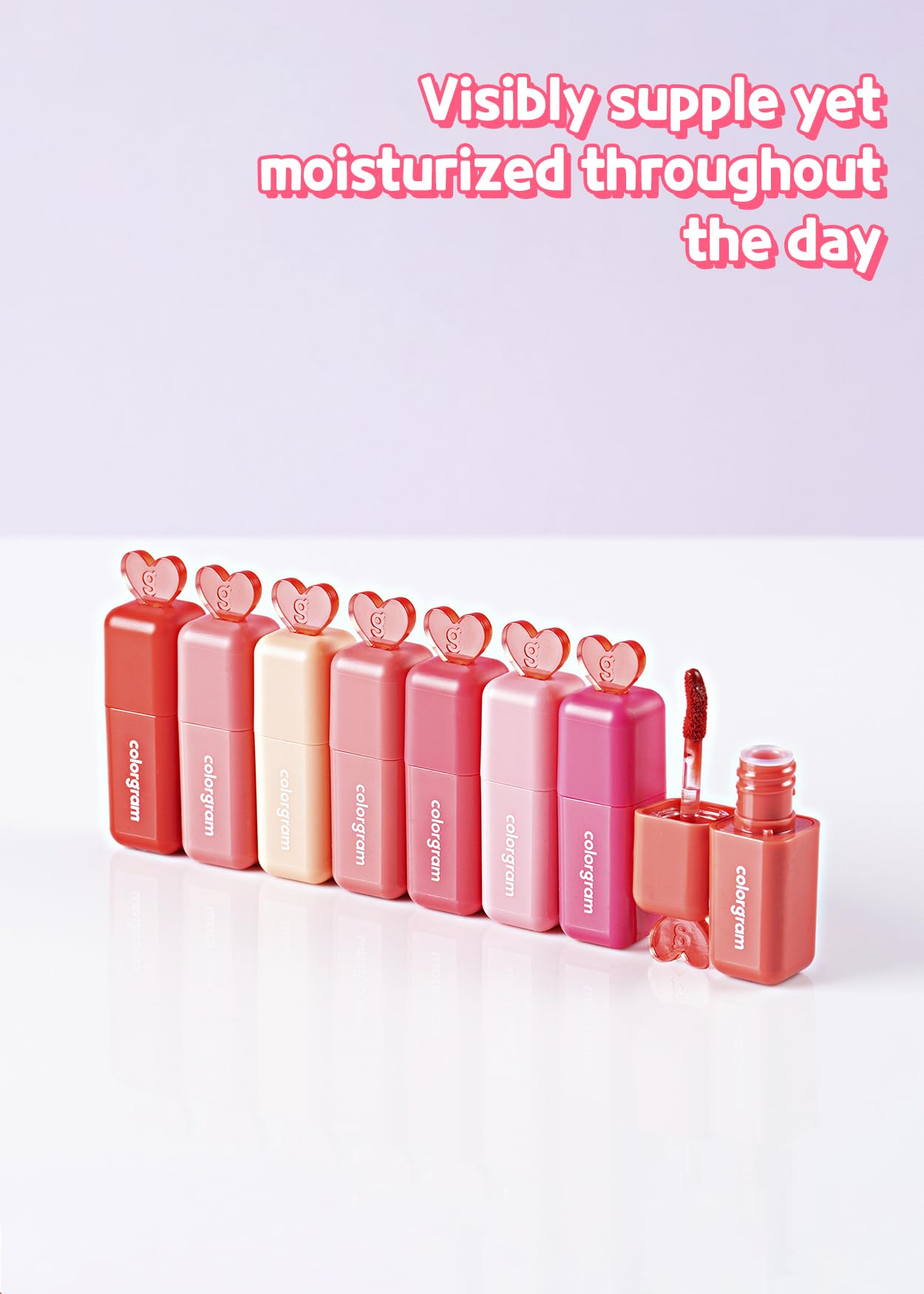 COLORGRAM Juicy Blur Tint 08 Cooling Strawberry | Daily Semi-Matte, Semi-Glossy, Long-Lasting Lip Stain, Moisturizing, Buildable & Blendable, highly Pigmented (0.12 Fl. Oz.)