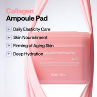 Thumbnail for MEDIHEAL Toner Pads [Collagen] - Ampoule Toner Pad with Collagen & Ceramide - Skin Firming & Restore Elasticity & Deep Hydration - Tighten Wrinkles & Lines - Vegan Moisturizing Fabric (100 Count) s