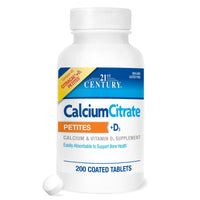 Thumbnail for 21st Century Calcium Citrate + D3 Petites Coated Tablets 200 ea