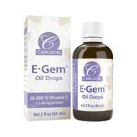 Thumbnail for Carlson - E-Gem Oil Drops, 20000 IU Vitamin E, All-Natural, Moisturizes & Nourishes Skin, 2 fl oz