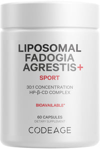 Thumbnail for Codeage Liposomal Fadogia Agrestis 600mg Supplement - Fadogia Agrestis 30:1 Extract, Vitamin D3, Zinc, Fenugreek, BioPerine Black Pepper - 2-Month Supply - Liposomal Delivery - Non-GMO, 60 Capsules