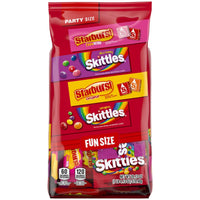 Thumbnail for SKITTLES Original, SKITTLES Wild Berry & STARBURST Original and STARBURST FaveReds Fun Size Chewy Candy Variety Bag, Party Size, 20.13 Oz Bulk Bag