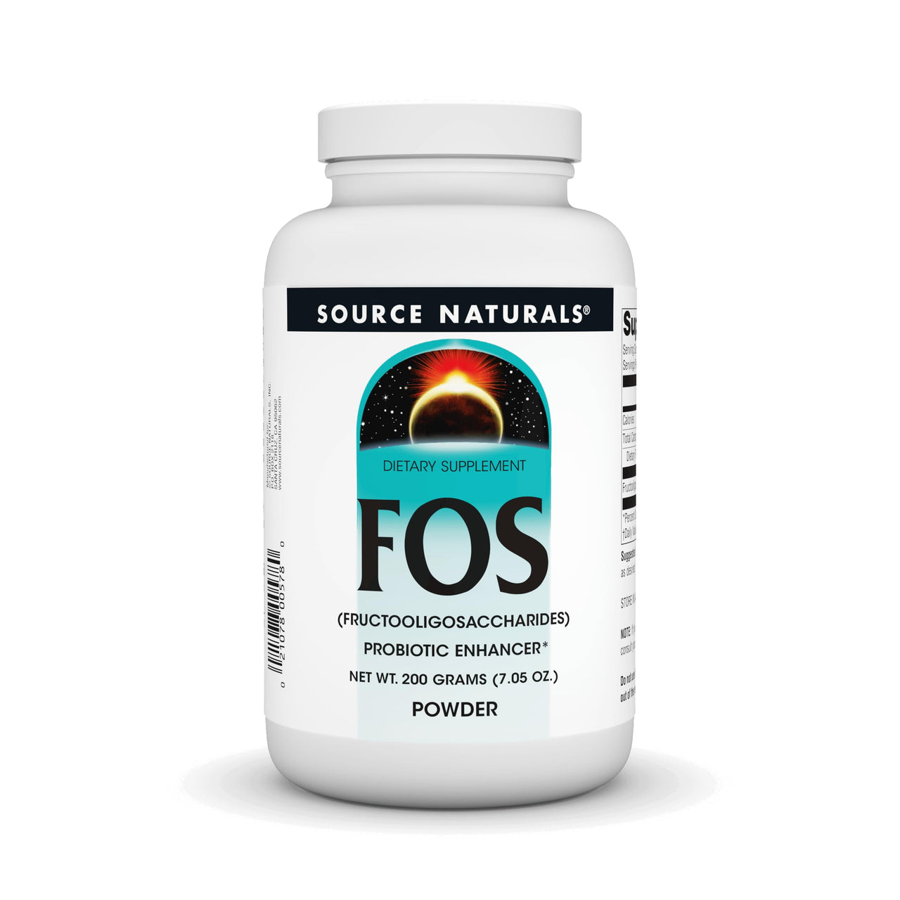 Source Naturals FOS Powder Dietary Supplement, Fructooligosaccharides Probiotic Enhancer - 200 Grams Powder