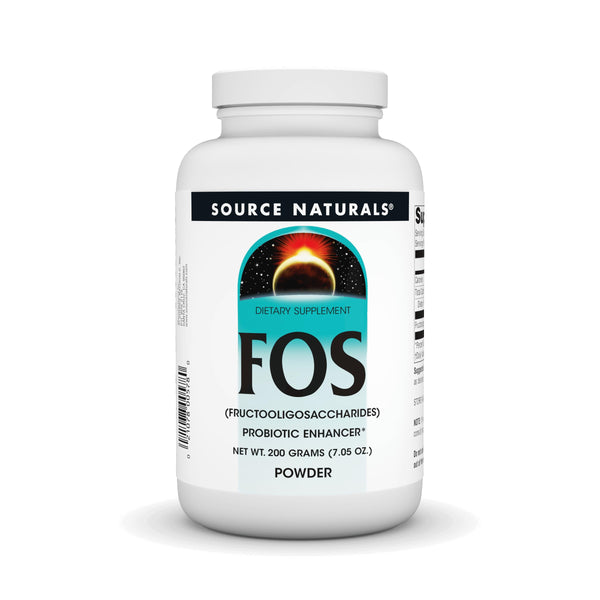 Source Naturals FOS Powder Dietary Supplement, Fructooligosaccharides Probiotic Enhancer - 200 Grams Powder