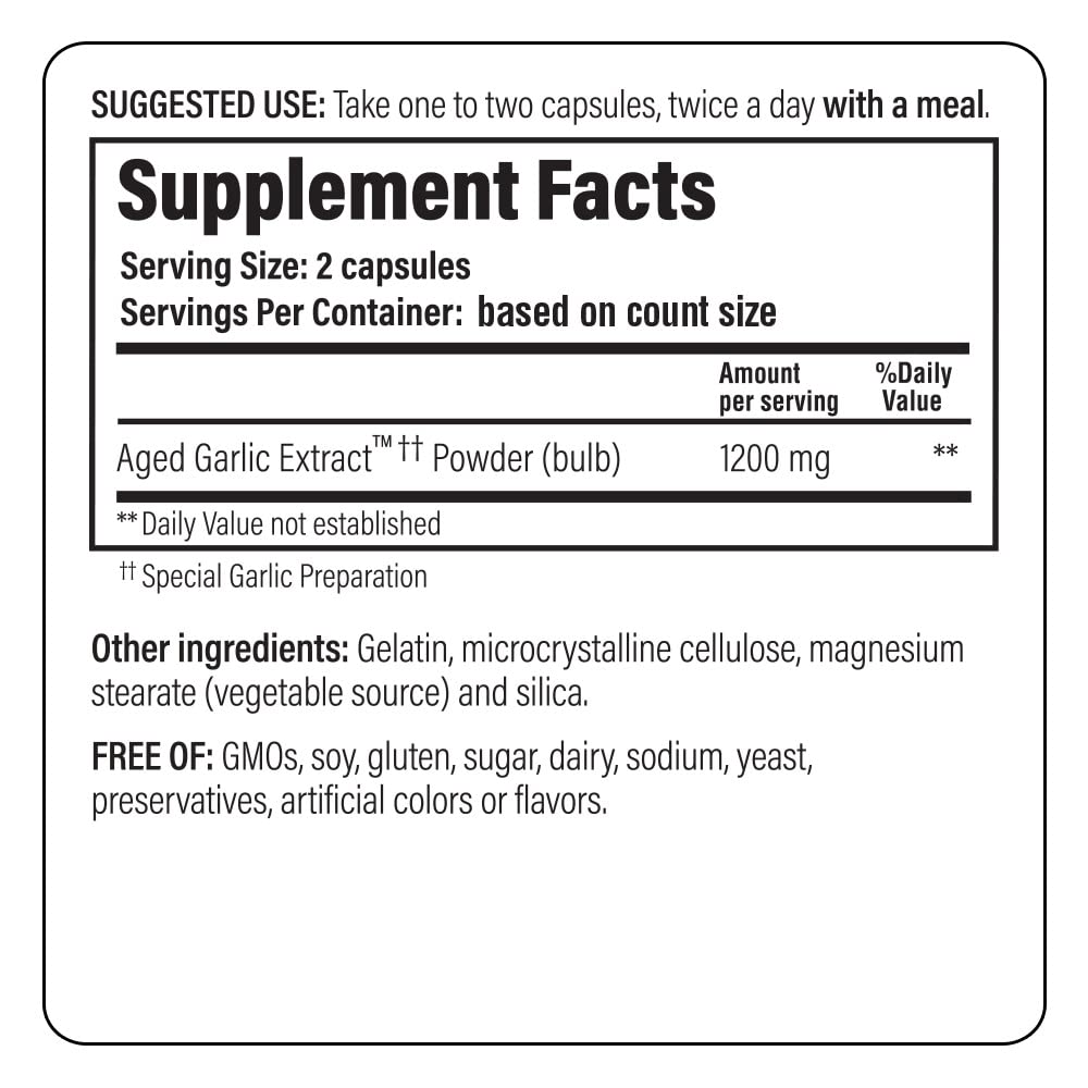 Kyolic Aged Garlic Extract Formula 200, Cardiovascular & Immune*, Reserve, 60 Capsules