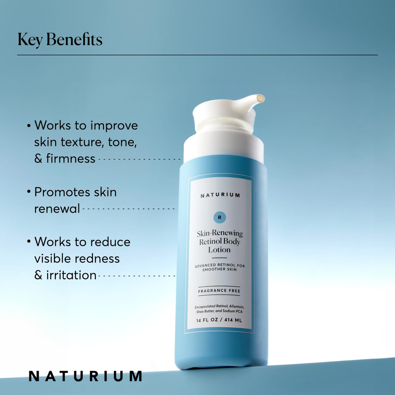 Naturium Skin-Renewing Retinol Body Lotion Jumbo, Advanced Firming Anti-Aging Skin Care, with Encapsulated Retinol & Shea Butter, 14 oz