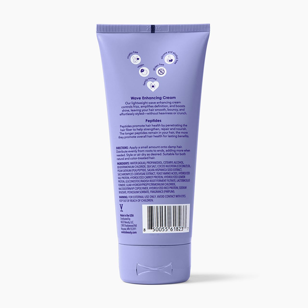 V&Co. Wave Babe Wave Enhancing Cream – Wave Cream for Wavy Hair, Anti Frizz & Hydrating Hair Care with Peptides & Rice Protein – Defines Waves, Enhances Shine & Adds Lasting Softness – 6 oz