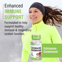 Thumbnail for SOLARAY Echinacea Root & Goldenseal Root Supplement - 500 mg per Serving, Non-GMO, Vegan & Lab Verified - 100 Count VegCaps