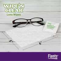 Thumbnail for Flents Wipe â€™N Clear Biodegradable Lens Wipes, 225 Count Pre-Moistened Eyeglass Cleaner Wipes for Glasses, Screens, and Lenses, Anti-Streak, Quick Dry, Individually Wrapped