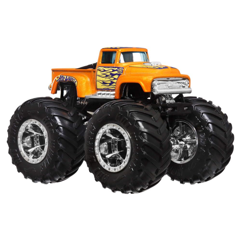 Hot Wheels Monster Trucks 4-Pack, Set of 4 1:64 Scale Toy Vehicles with Giant Wheels (Styles May Vary)