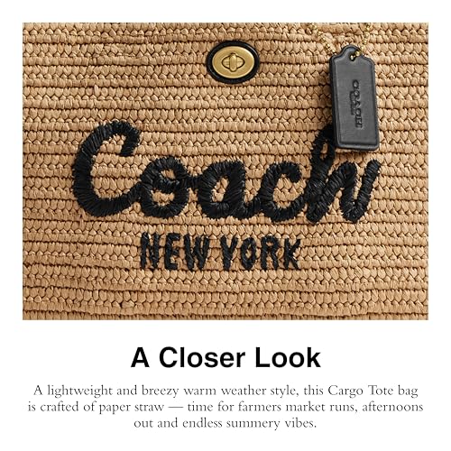Coach Straw Cargo Tote, B4/Natural