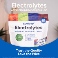 Thumbnail for Nutricost Electrolytes Complex, Variety Pack Flavored, 40 Stickpacks - Advanced Hydration Complex