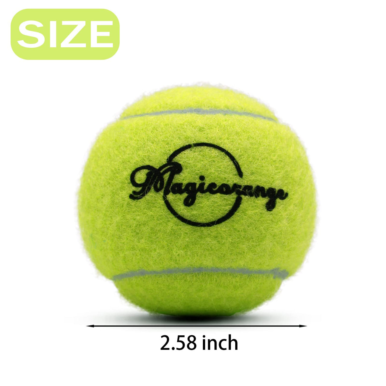 Magicorange Tennis Balls, 12 Pack Advanced Training Tennis Balls Practice Balls, Pet Dog Playing Balls, Come with Mesh Bag for Easy Transport, Good for Beginner Training Ball (Green)