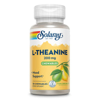 Thumbnail for SOLARAY L Theanine 200mg, Mood Support Supplement with Vitamin B6 - Calming Support During Occasional Stress - Natural Lemon Lime Flavor - 60-Day Guarantee, Lab Verified - 30 Servings, 30 Chewables