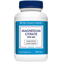 Thumbnail for The Vitamin Shoppe Magnesium Citrate 200MG - Muscle Relaxation, Bone Health & Energy Production, Highly Absorbable (100 Tablets)