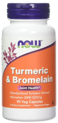 Thumbnail for Now Foods Turmeric & Bromelain, 90 Vegetable Capsule (2 Pack)
