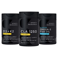 Thumbnail for Sports Research® Multivitamin Pack - CLA 1250mg Derived from Safflower Oil, Vitamin D3 5000iu + K2 100mcg, and Alaskan Omega-3 Fish Oil 1250mg · Non-GMO · Gluten & Soy Free