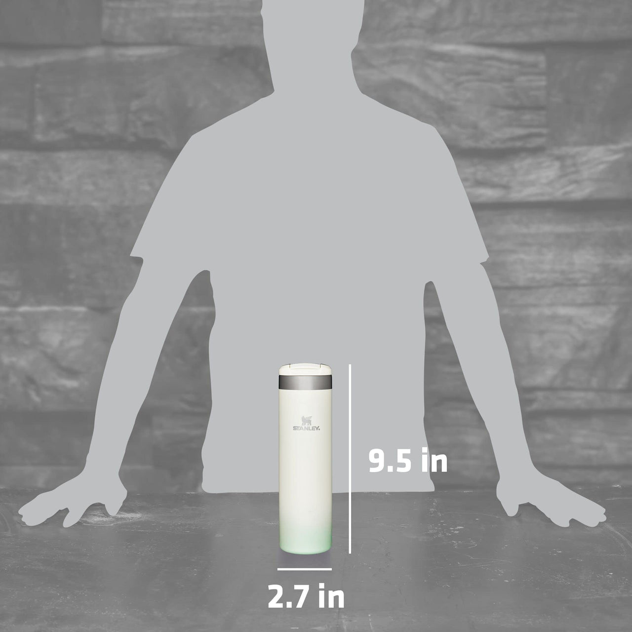 Stanley AeroLight Transit Bottle 20 oz Locking Drink Through Lid Leak Resistant Water Bottle or Coffee Travel Mug Lightweight Insulated Stainless Steel BPA-Free Cream