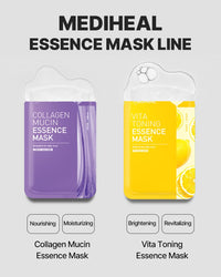 Thumbnail for Mediheal Vita Toning Essence Mask, Revitalizing & Balancing Facial Sheet Mask for Dull Skin, Vita Complex and Niacinamide, Eco-Friendly & Hypoallergenic Cellulose Sheet 15 Sheet