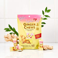 Thumbnail for Prince of Peace Ginger Chews with Lychee, 4 oz. – Candied Ginger – Lychee Flavored Candy – Lychee Ginger Chews