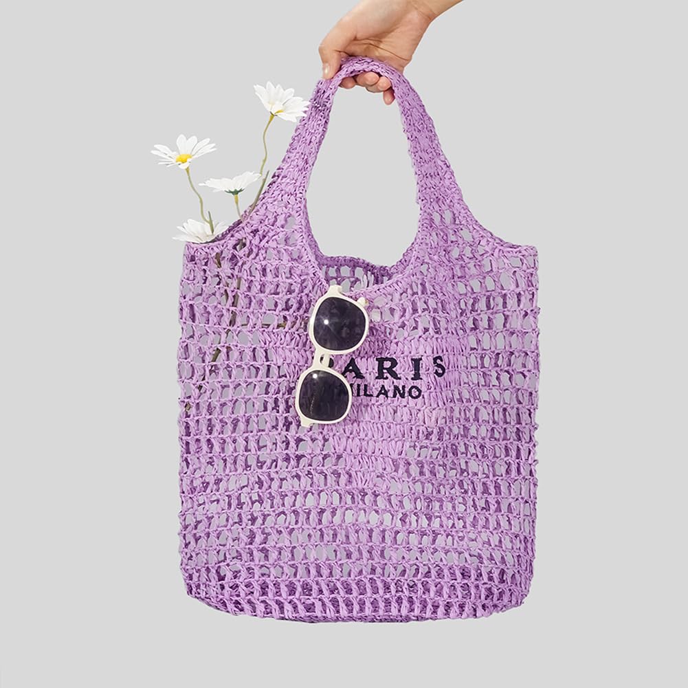 Covelin Women's Handwoven Straw Tote Bag – Lightweight, Large Capacity Boho Beach Bag Khaki