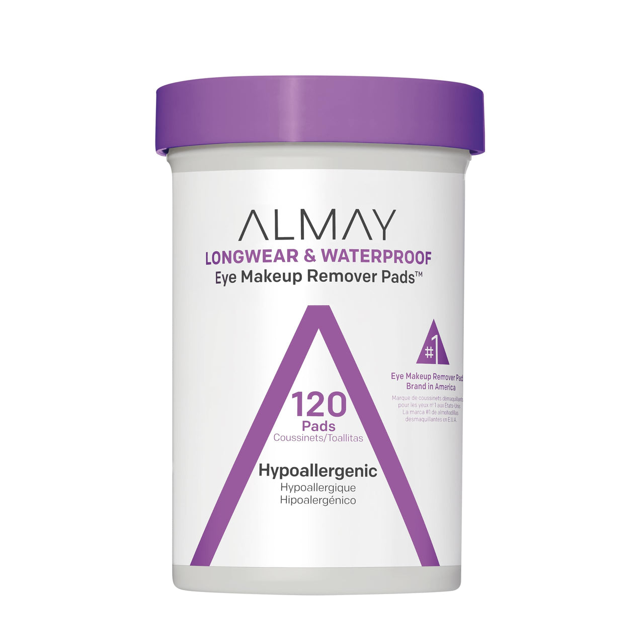 Almay Makeup Remover Pads, Longwear & Waterproof, Hypoallergenic, Fragrance-Free, Dermatologist & Ophthalmologist Tested (Packaging May Vary), 120 count