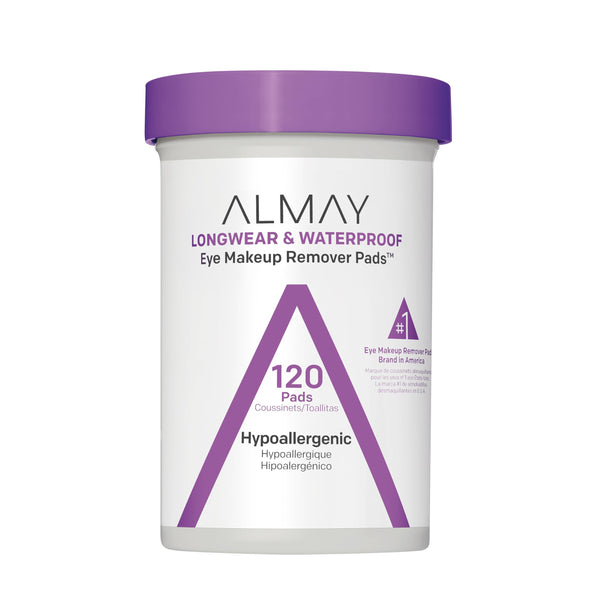 Almay Makeup Remover Pads, Longwear & Waterproof, Hypoallergenic, Fragrance-Free, Dermatologist & Ophthalmologist Tested (Packaging May Vary), 120 count
