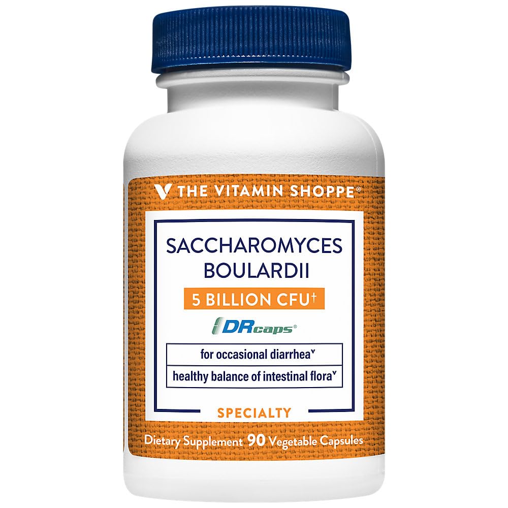 The Vitamin Shoppe Saccharomyces Boulardii 5 Billion, Supports Digestive and Intestinal Health with Prebiotic Support Blend, Once Daily (90 Veggie Capsules)