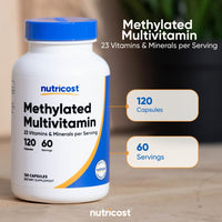 Thumbnail for Nutricost Methylated Multivitamin 120 Capsules, 60 Servings - 23 Vitamin & Minerals Per Serving