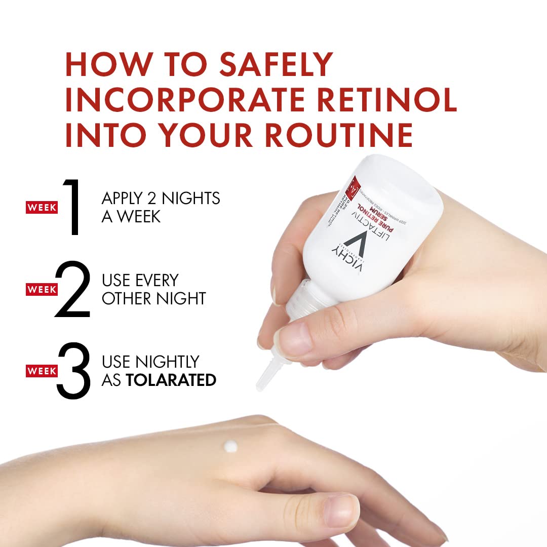 Vichy LiftActiv Pure Retinol Serum for Face, Anti-Aging Face Serum for Wrinkles & Fine Lines, .2% Retinol + Peptides, Resurfaces Skin Sexture To Smooth & Firm Skin, 1 Fl. Oz.