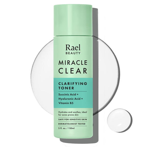 Rael Toner for Face, Miracle Clear – Daily Toner with Succinic Acid, Vitamin B5, Hydration, Korean Skin Care (5.1 oz)