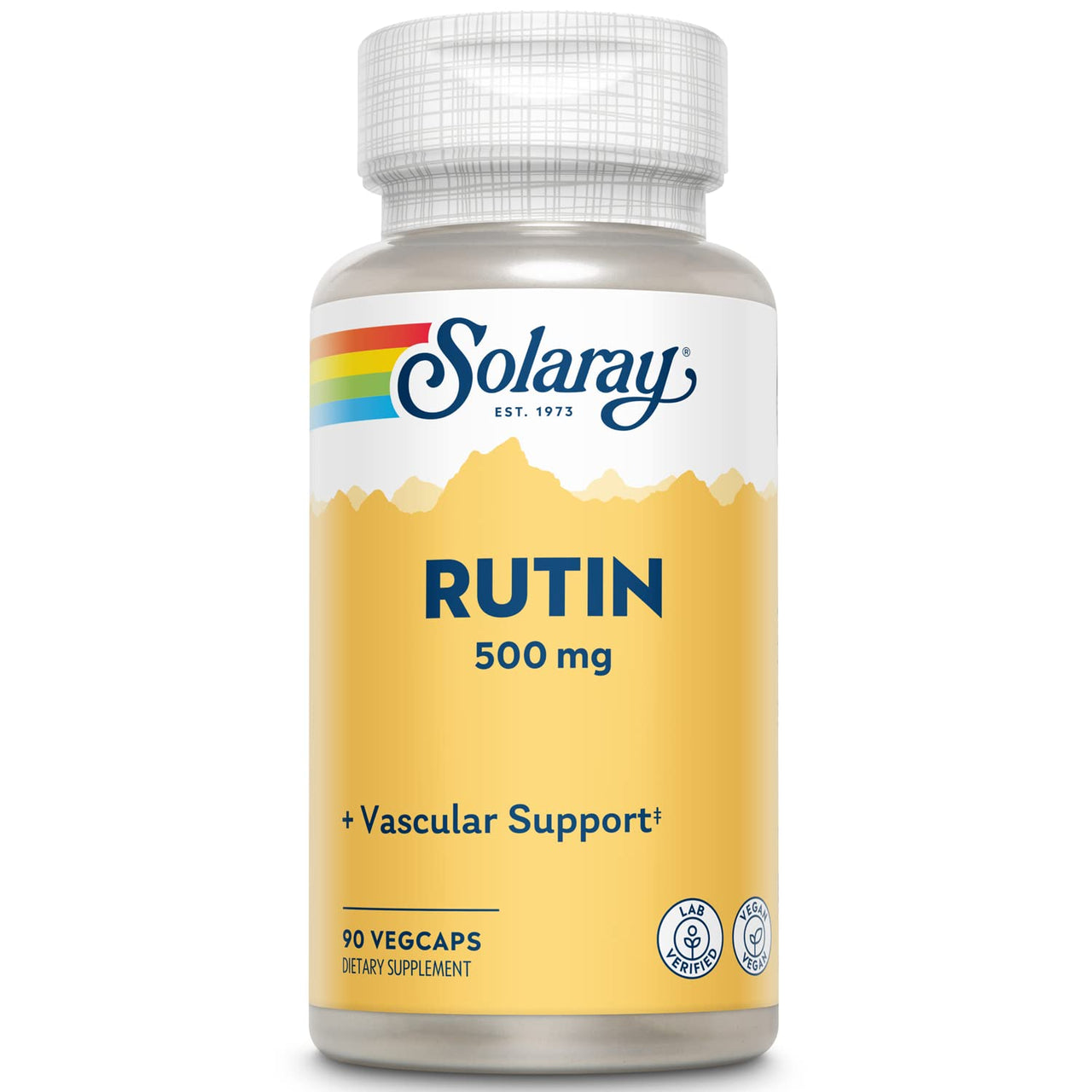 SOLARAY Rutin - 500 mg per Serving, Rutin Supplement for Men and Women, Bioflavonoids Supplement, Supports Vein & Vascular Health, Blood Circulation, and Wellness - 90 Count VegCaps