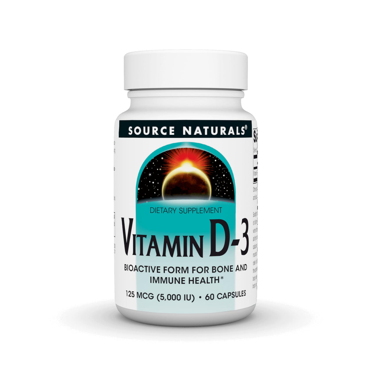 Source Naturals Vitamin D-3 Bioactive Form for Bone & Immune Health* 5000 iu - 60 Capsules