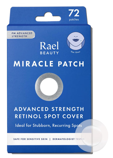 Rael Pimple Patches, Miracle Retinol Spot Cover - Hydrocolloid Acne Pimple Patch for Face, Absorbing Zits & Blemishes, PM Advanced (72 Count)