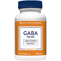 Thumbnail for The Vitamin Shoppe GABA 750MG (Gamma-Aminobutyric Acid), Supports Relaxation, (90 Tablets)
