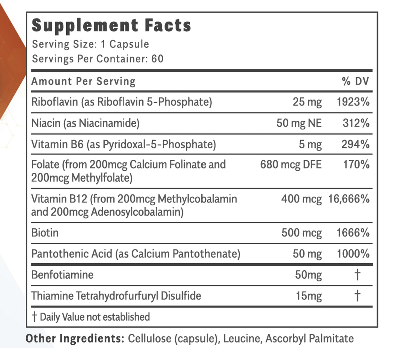 Objective Nutrients Thiactive B Complex, Uniquely Formulated, Contains TTFD & Benfotiamine, No Toxic Fillers, Supports Energy Metabolism, Third Party Tested, Made in USA, 60 capsules