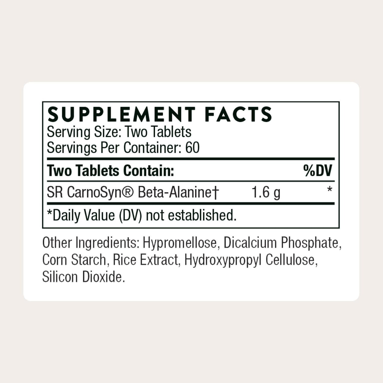 THORNE - Beta Alanine Sustained Release - Supports Muscle Output & Endurance - Helps Reduce Fatigue & Soreness* - Amino Acid Supplement - NSF Certified for Sport - Gluten & Dairy-Free - 120 Tablets