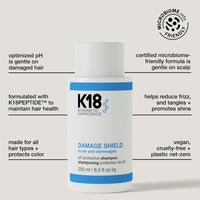 Thumbnail for K18 Damage Shield Shampoo & Conditioner, Smoothing & Protective from Environmental Stressors, Maintains Hair Health, 8.5 Fl Oz x2