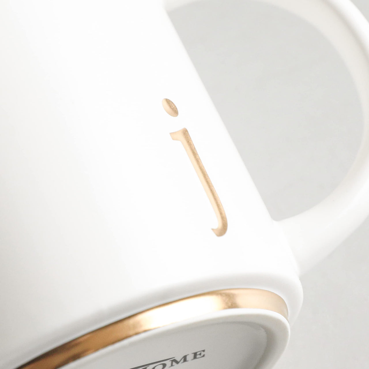 COLLECTIVE HOME - Monogram Ceramic Mugs, 15 oz Golden Initial Coffee Cups, Elegant Alphabet Tea Mugs, Elegant Personalized Mug with Gift Box, Luxurious Cups for Office and Home (j)