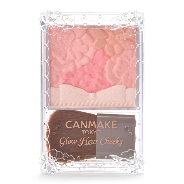 CANMAKE - Glow Fleur Cheeks - Long-Lasting Light Natural Blending Gentle Pearl Radiance - 0.20oz (5.7g) (01 Peach Fleur)