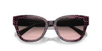 Thumbnail for Coach HC8379U Universal Fit Sunglasses, Ruby Pearl Signature C/Grey Rose Gradient, 54 mm